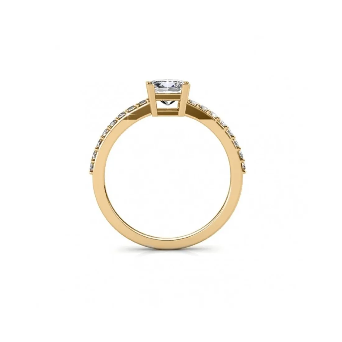 Bague Simple Square MYC-Paris DR0347-G - Doré Et Cristal