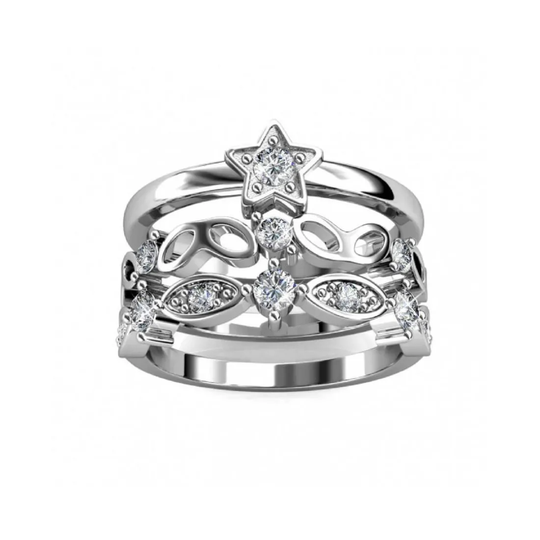 Bague Solar MYC-Paris DR0341-S - Argenté Et Cristal