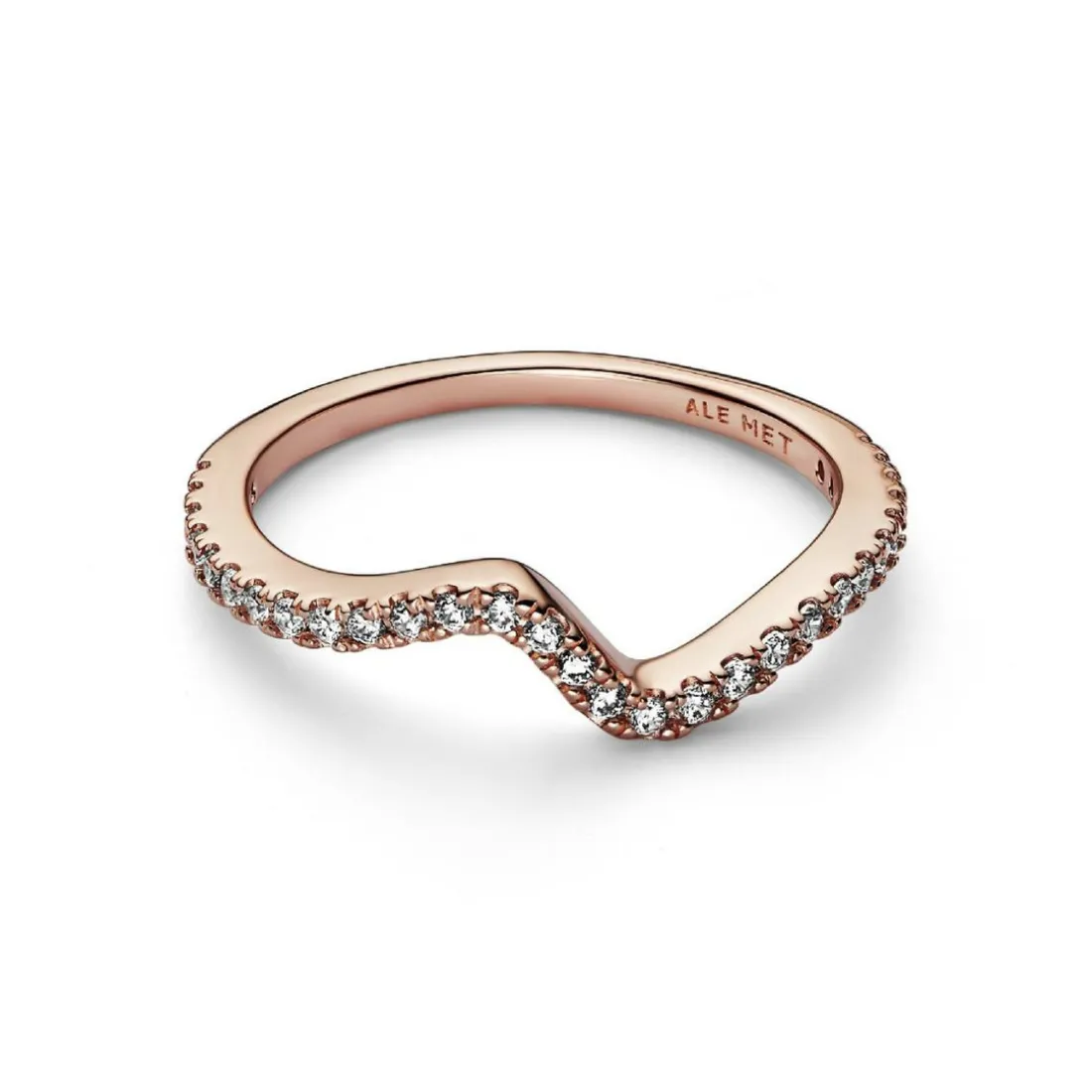 Bague Vague Scintillante doré rose