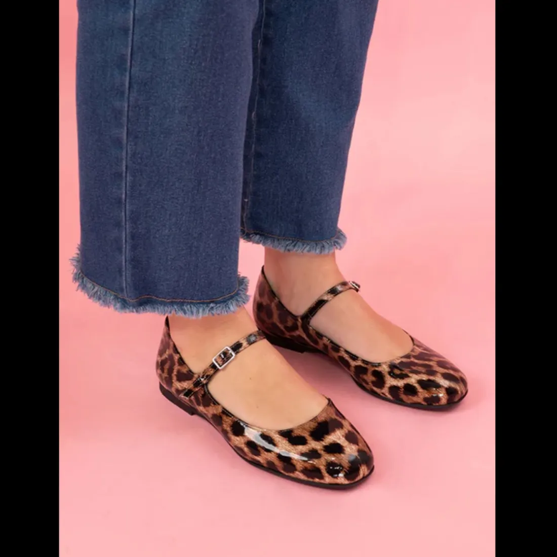 Ballerines femme en Cuir LAELIA Leopard