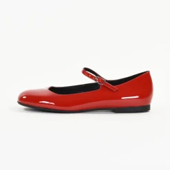 Ballerines femme en Cuir LAELIA Rouge Vernis
