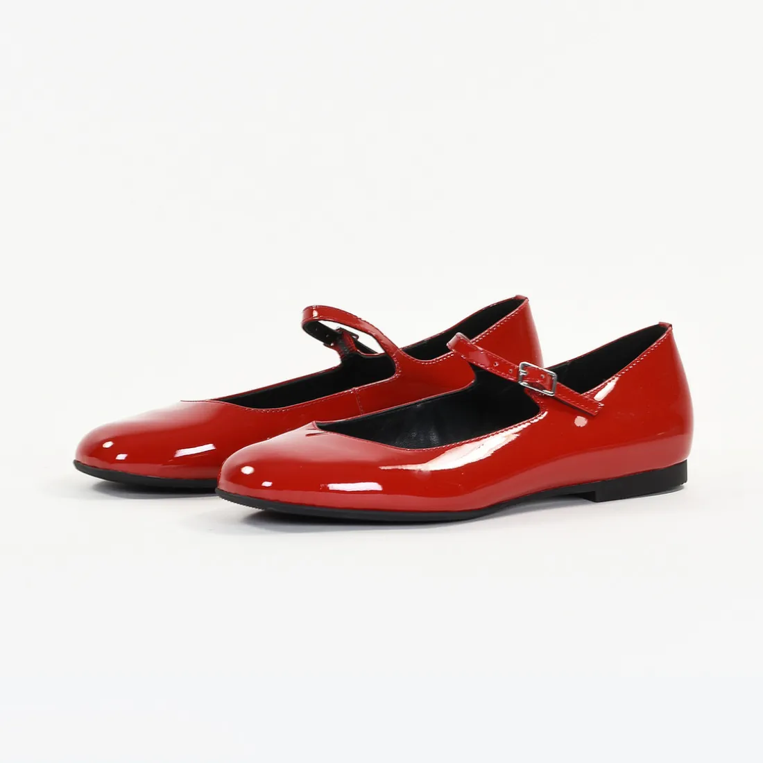 Ballerines femme en Cuir LAELIA Rouge Vernis