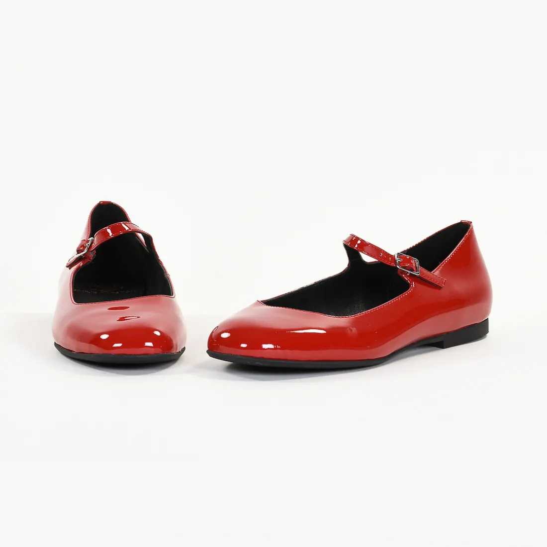 Ballerines femme en Cuir LAELIA Rouge Vernis