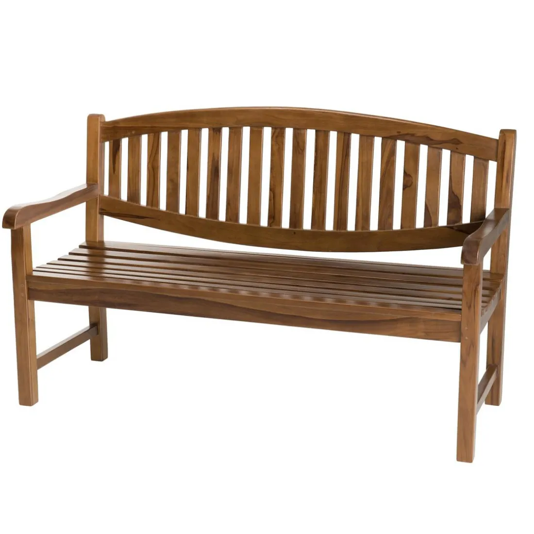 Banc de jardin HANNA ovale en bois teck huilé