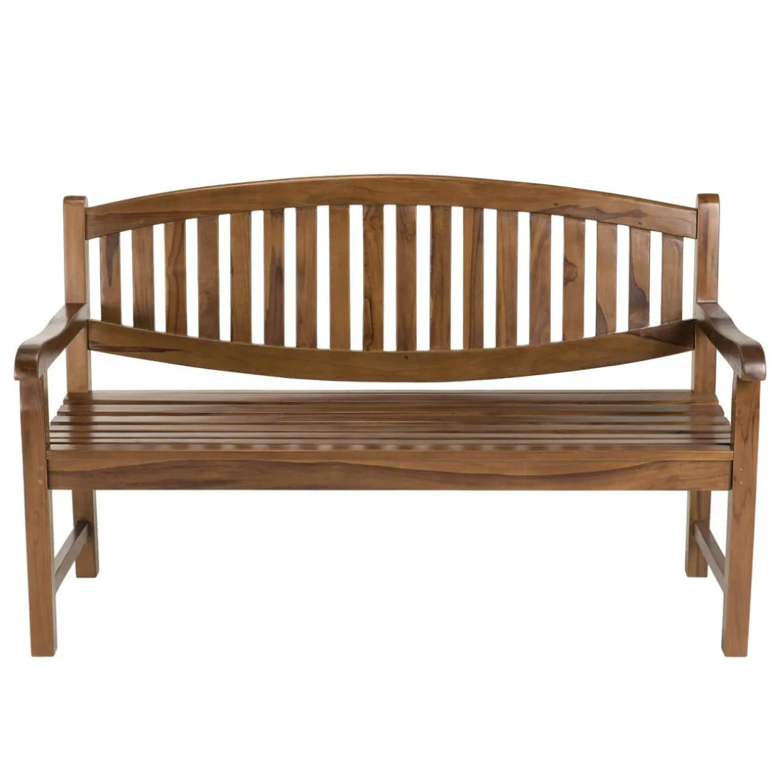 Banc de jardin HANNA ovale en bois teck huilé