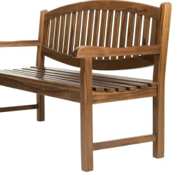 Banc de jardin HANNA ovale en bois teck huilé