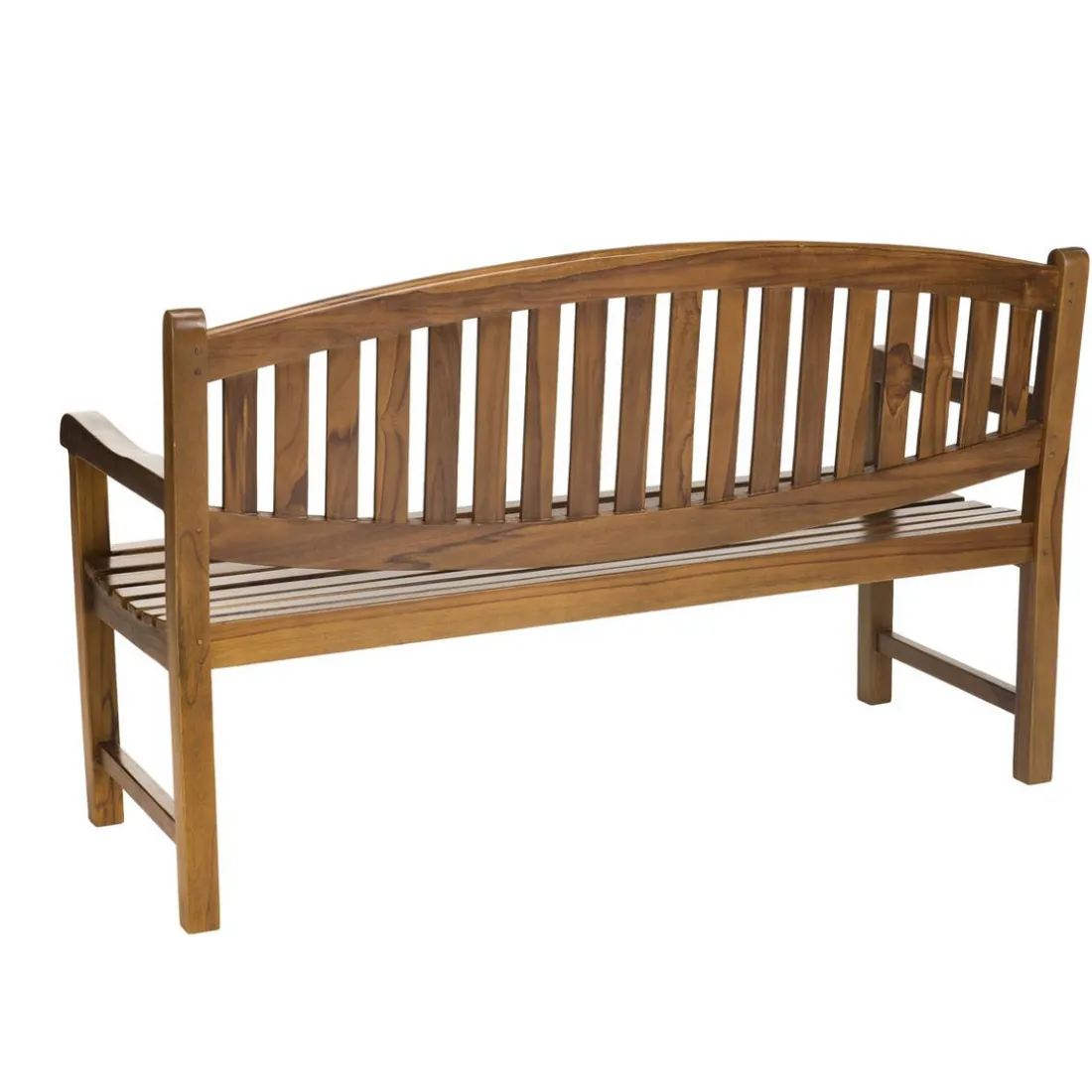 Banc de jardin HANNA ovale en bois teck huilé