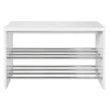 Banc de rangement chaussure plateau décor brillant blanc