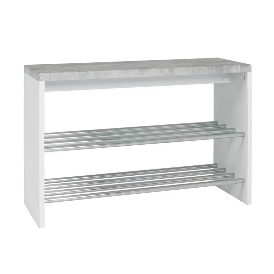 Banc de rangement chaussure avec plateau décor beton