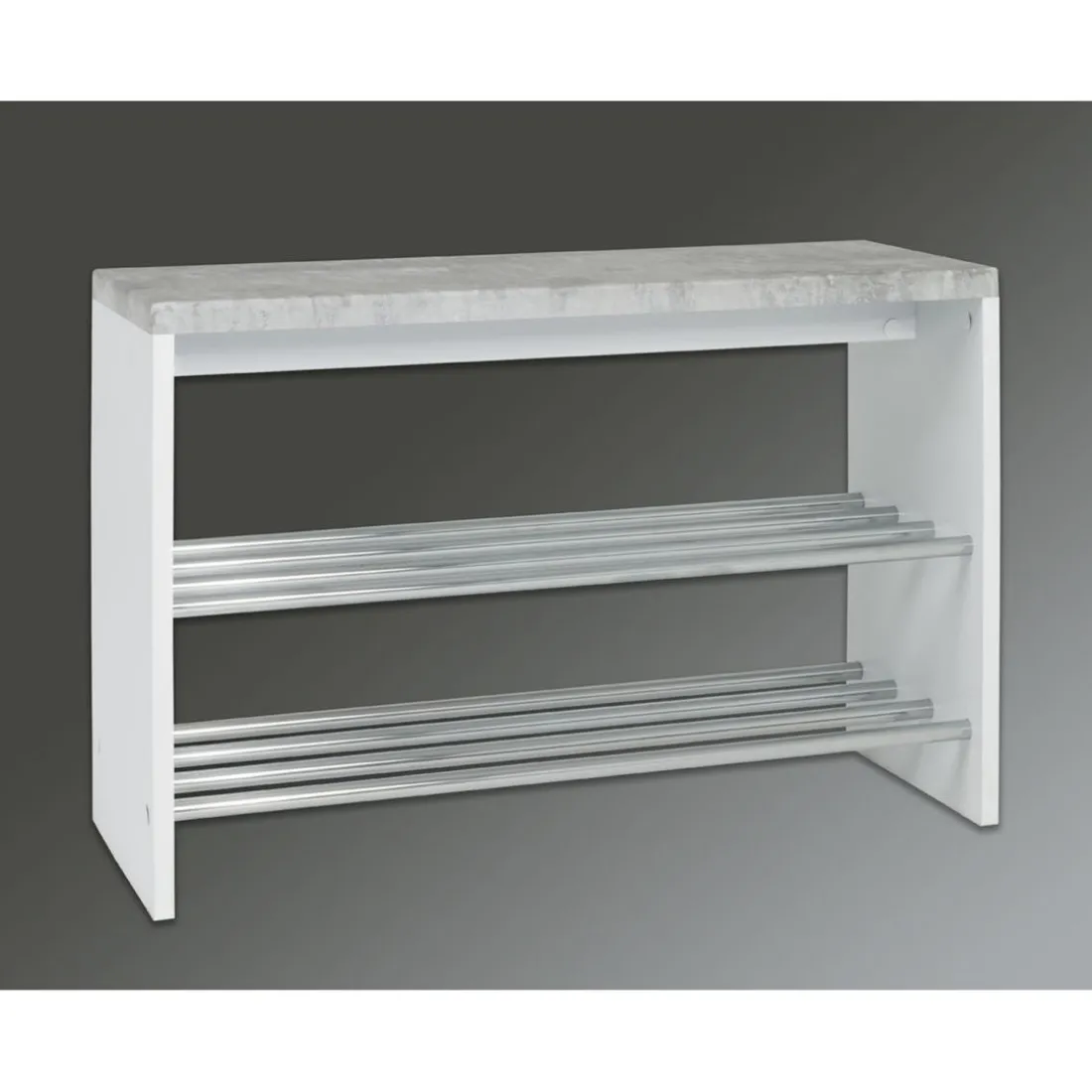 Banc de rangement chaussure avec plateau décor beton
