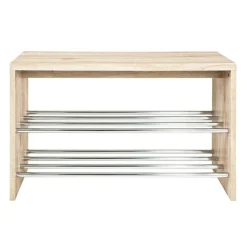 Banc rangement chaussure décor chêne San Remo