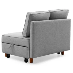 Banquette 2 places convertible Zinez Tissu Gris