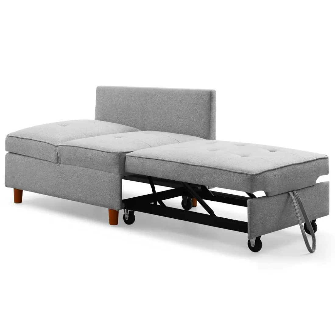 Banquette 2 places convertible Zinez Tissu Gris