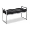 Banquette Velours Noir pieds Argent CODY