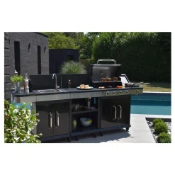 Barbecue gaz FIDGI 4 Brûleurs avec desserte et évier