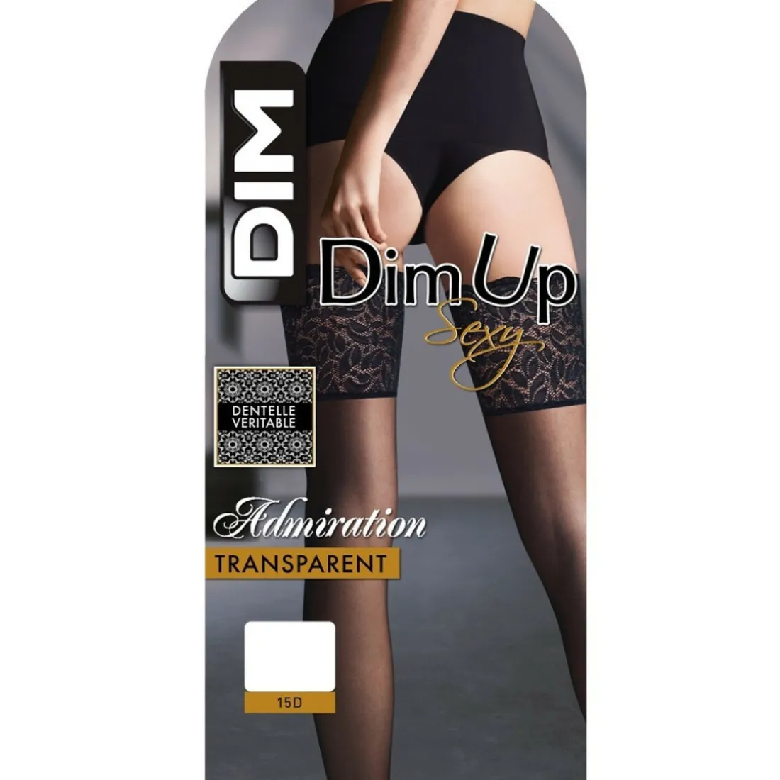 Bas auto-fixants voile 15D noirs - Dim Up Admiration