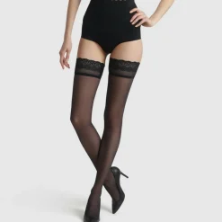 Bas auto-fixants voile semi-opaque 25D noirs - DIM Up Sensation