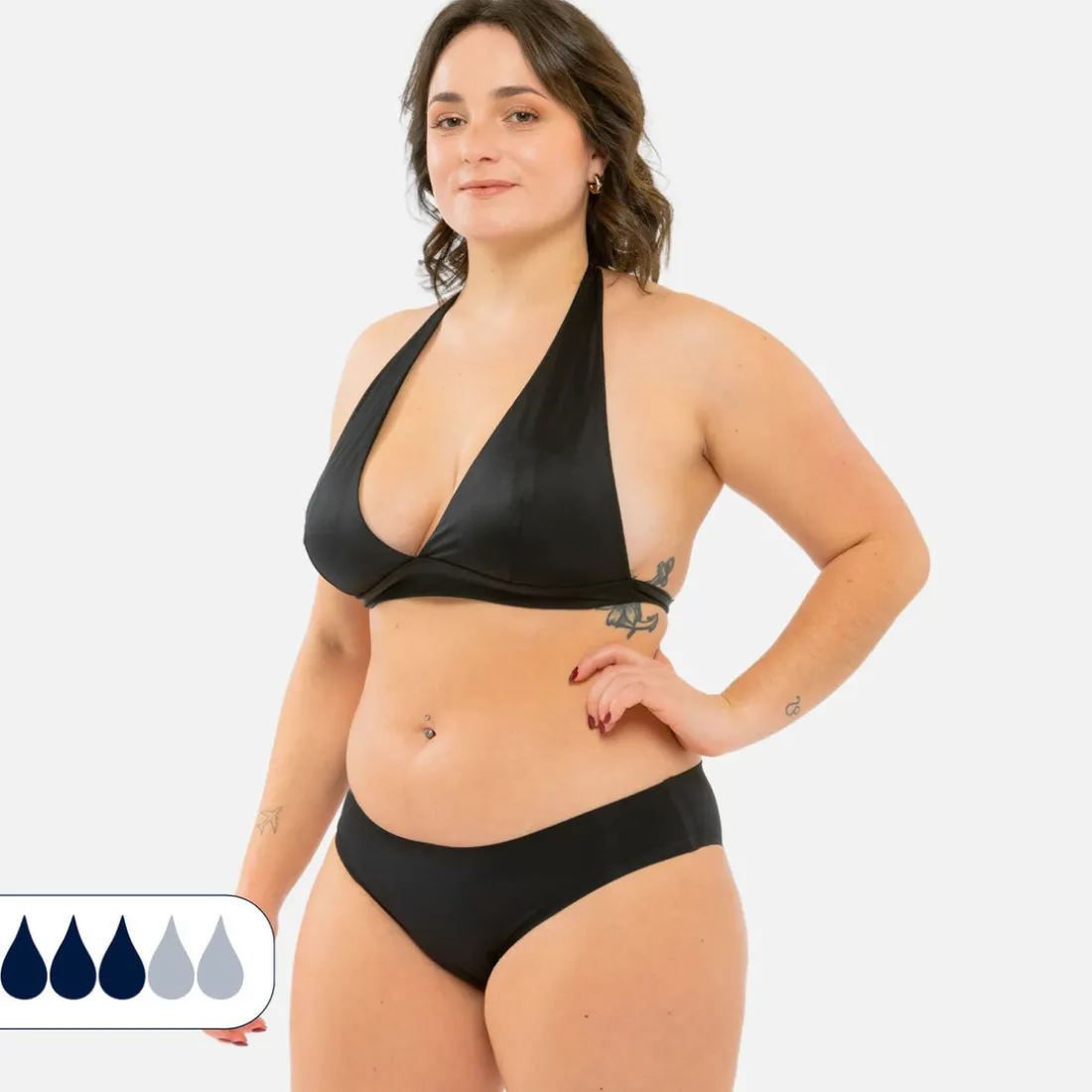 Bas de Maillot de bain Menstruel sans couture - Flux Moyen - Nina