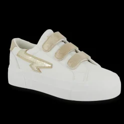 Basket femme CLOVIA blanc et or