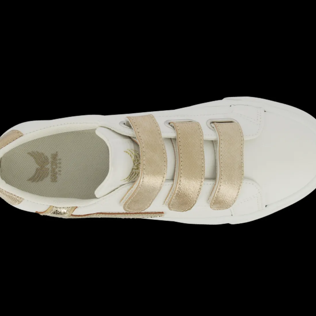 Basket femme CLOVIA blanc et or