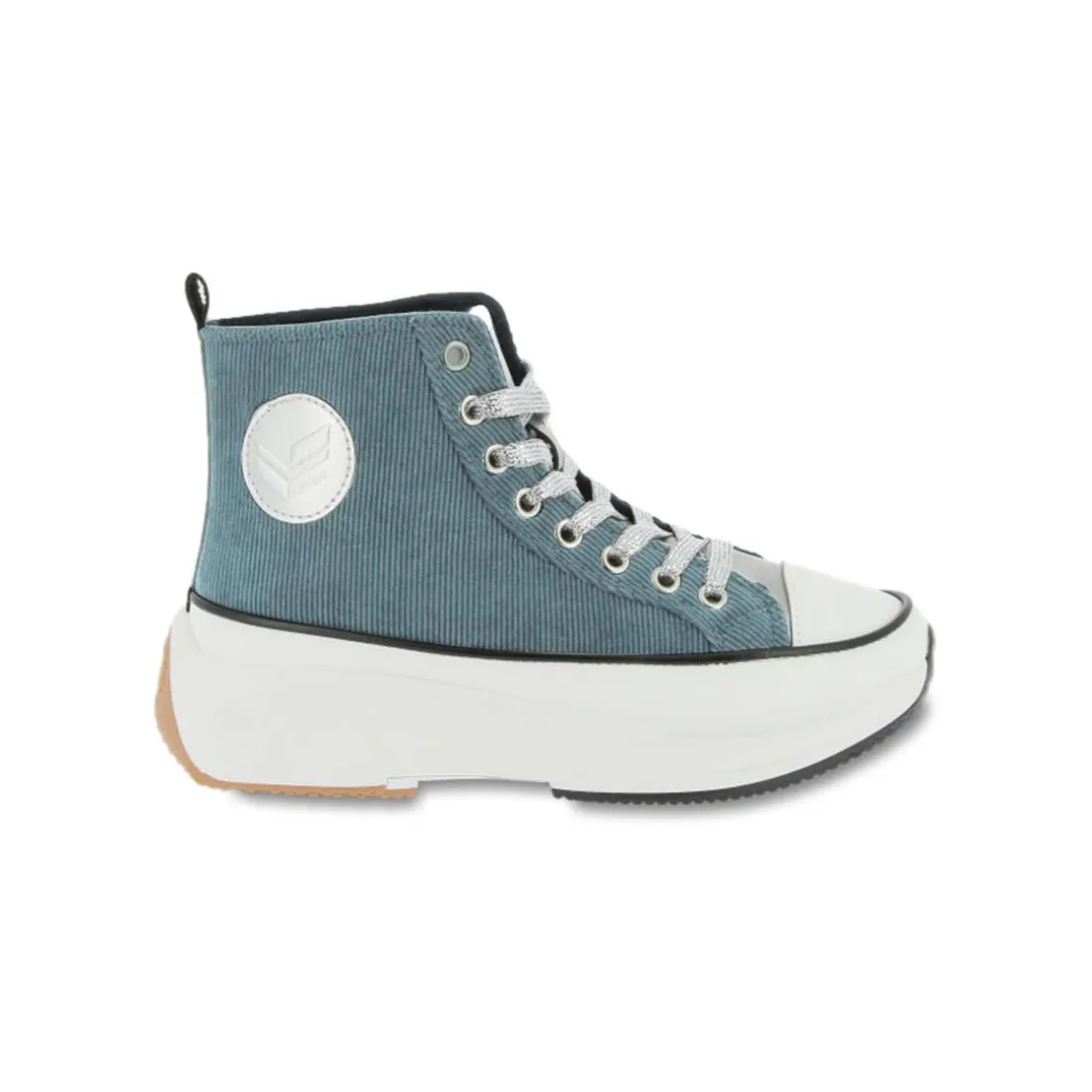 Basket femme toile bleu velours CHRISTA en coton