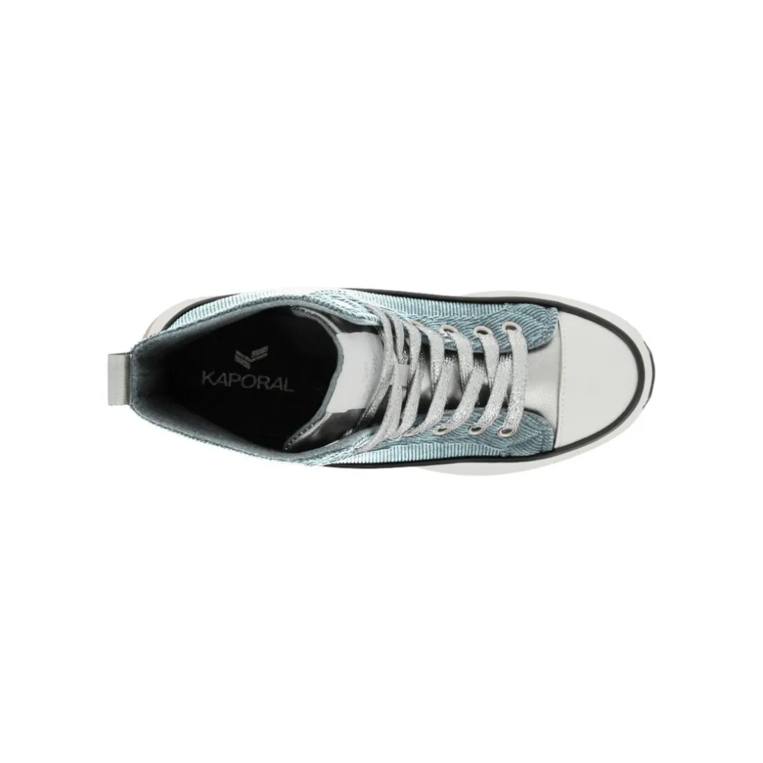 Basket femme toile bleu velours CHRISTA en coton