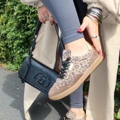 Basket leopard en suedine Emporia