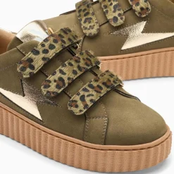 Baskets a scratch femme kaki