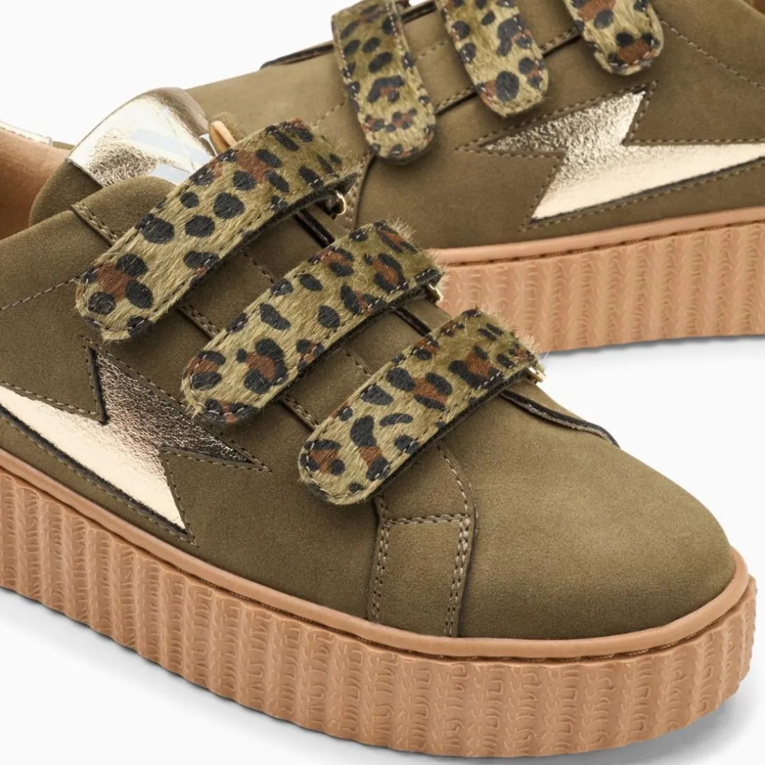 Baskets a scratch femme kaki