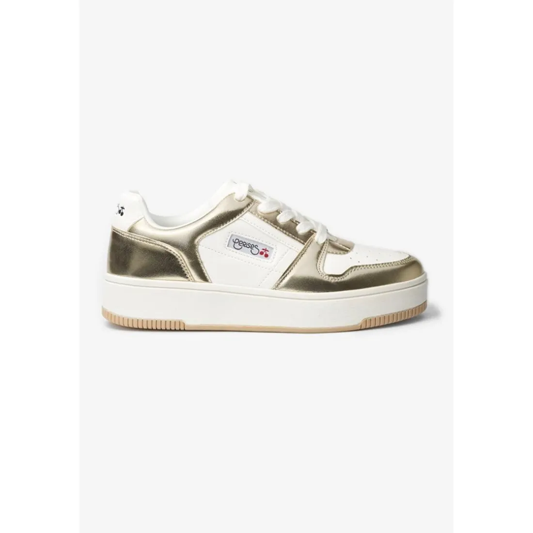 Baskets basses blanches et dorées Marly