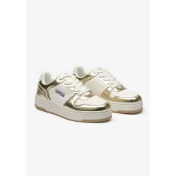Baskets basses blanches et dorées Marly