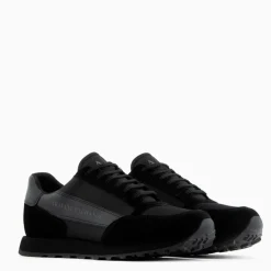 Baskets basses pour homme en cuir noir