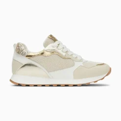 Baskets beige et or a semelle running
