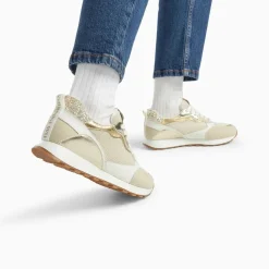 Baskets beige et or a semelle running