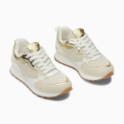 Baskets beige et or a semelle running