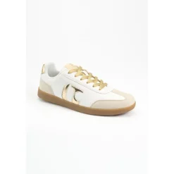 Baskets blanches monogramme doré PALMA Mae