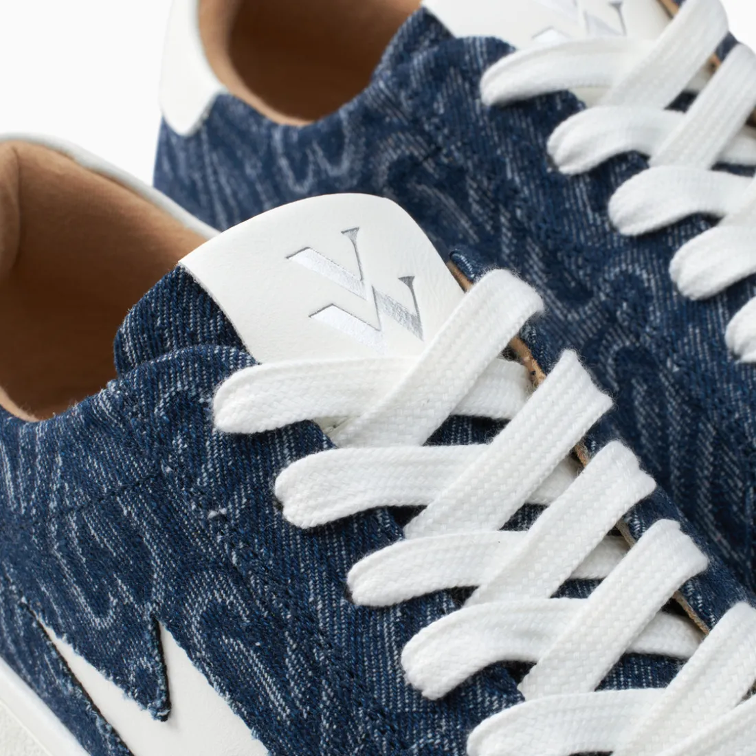 Baskets éclair Enola denim coeur à lacets