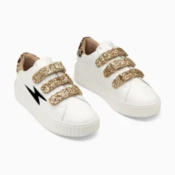 Baskets eclair a scratch femme or