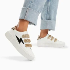 Baskets eclair a scratch femme or