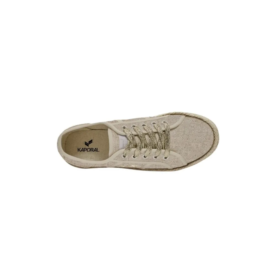 Baskets femme à lacet TORGATY beige en coton