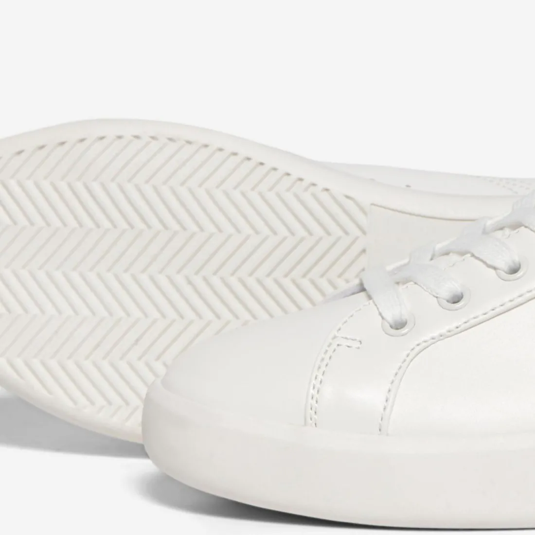 Baskets femme Détail pailleté blanc Mina
