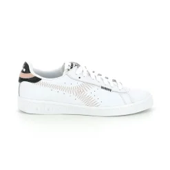 Baskets Femme GAME L L ZIGZAG Blanc/Pêche en cuir