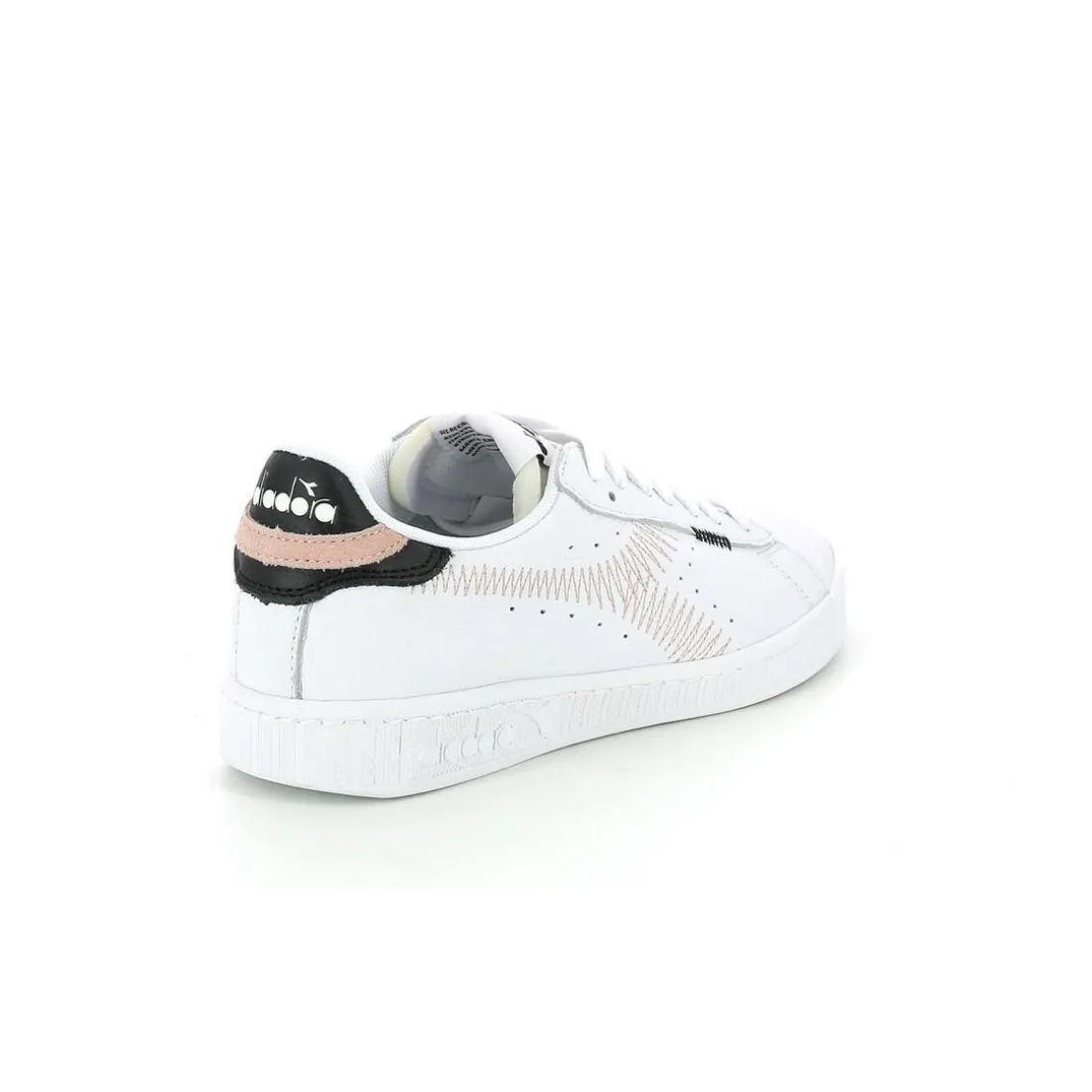 Baskets Femme GAME L L ZIGZAG Blanc/Pêche en cuir