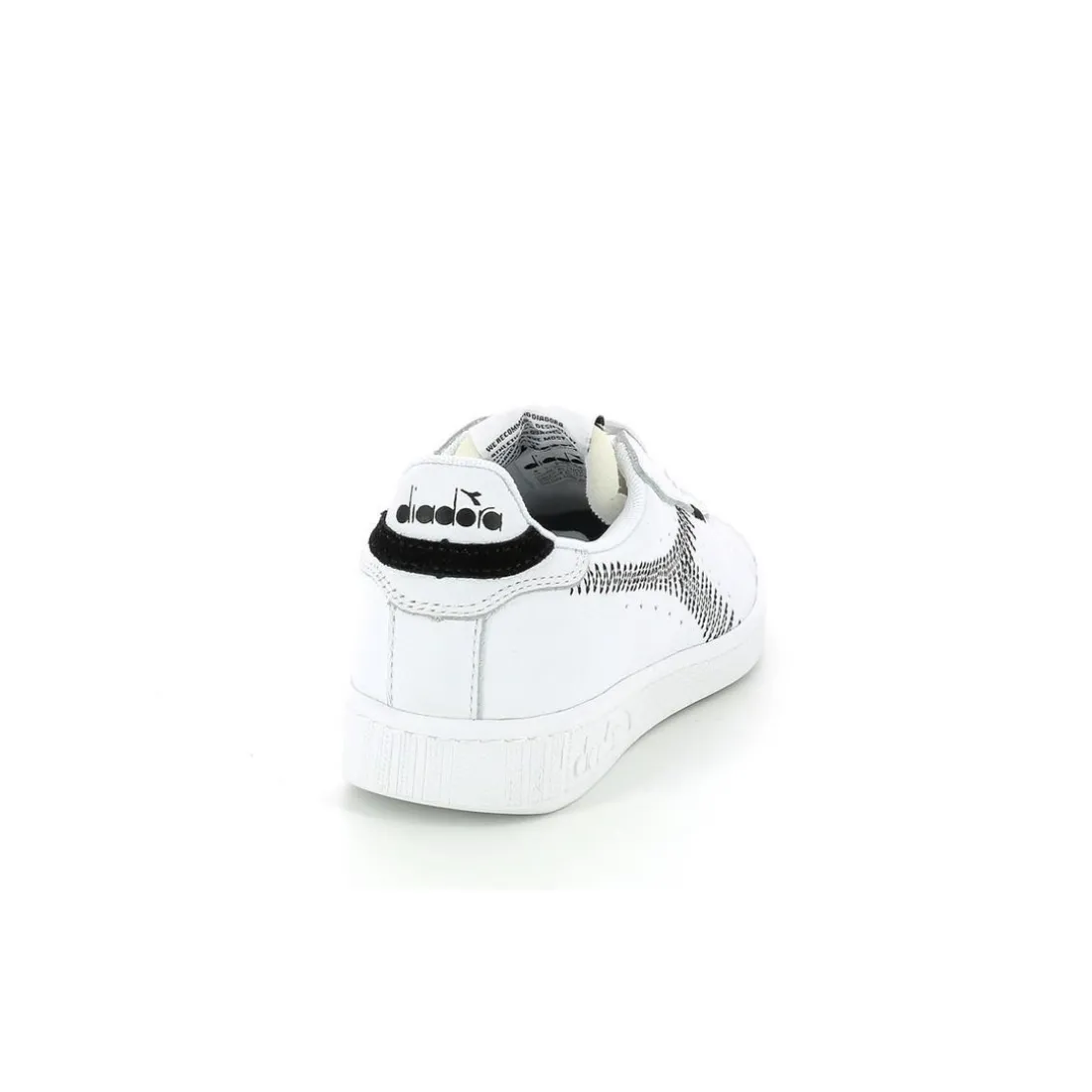 Baskets Femme GAME L L ZIGZAG Blanc/Noir en cuir