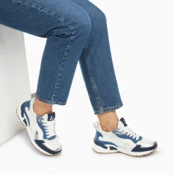 Baskets flamme Juliette blanc et denim