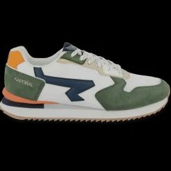 Baskets homme AMIRO blanc et kaki