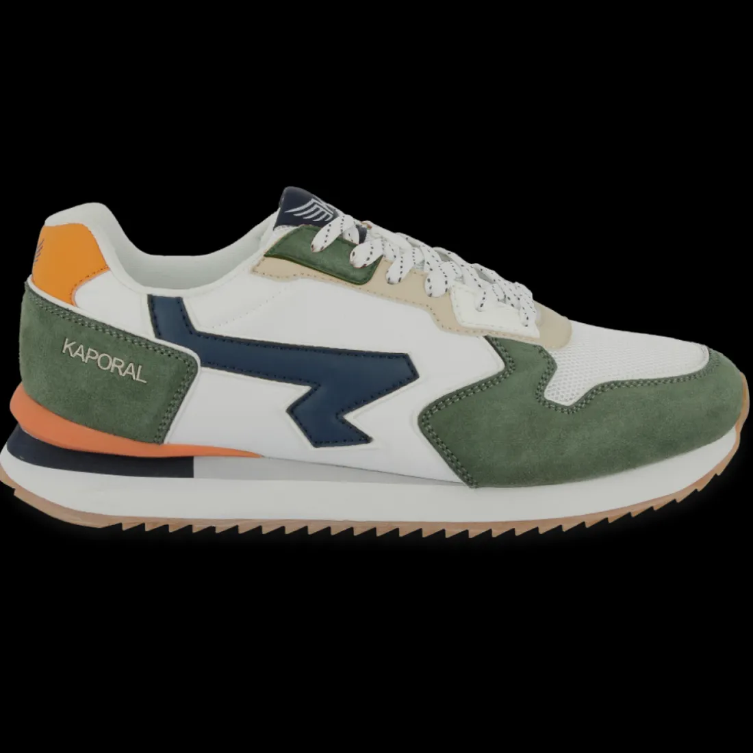 Baskets homme AMIRO blanc et kaki