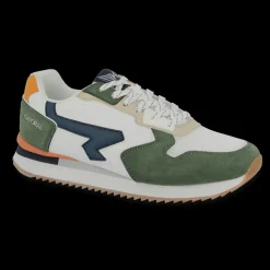 Baskets homme AMIRO blanc et kaki