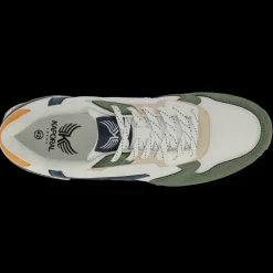 Baskets homme AMIRO blanc et kaki
