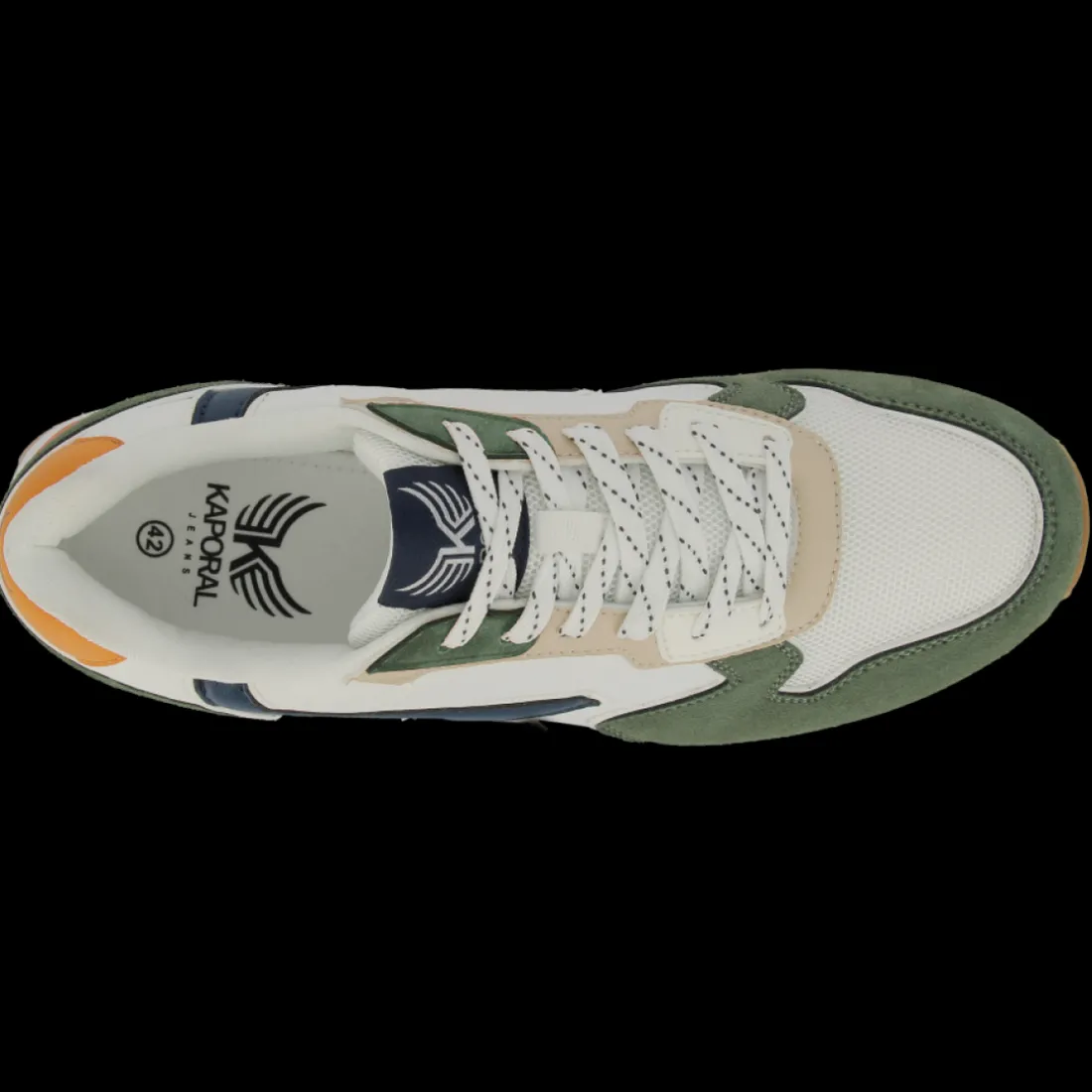 Baskets homme AMIRO blanc et kaki